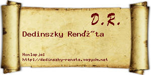 Dedinszky Renáta névjegykártya